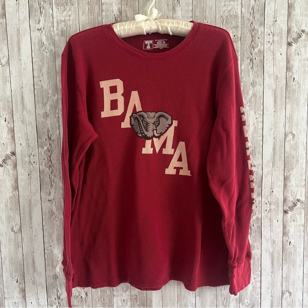 Alabama BAMA Red Long Sleeve Waffle Knit Thermal XL